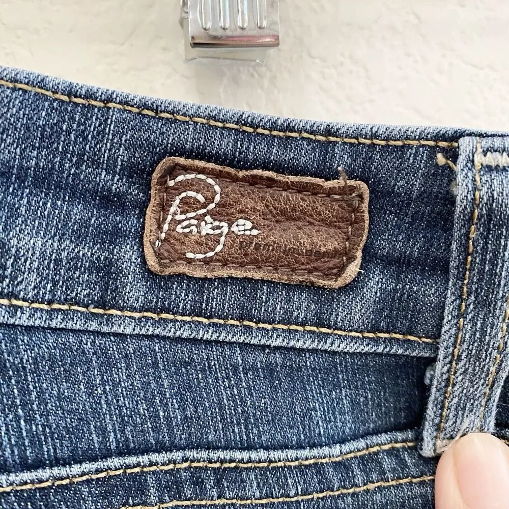 Paige Women's Peg Skinny Jeans Size 26 Stretch Medium‎ Wash Denim